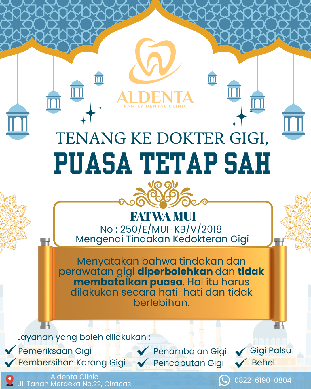 FATWA MUI Mengenai Tindakan Kedokteran Gigi di Bulan Ramadhan